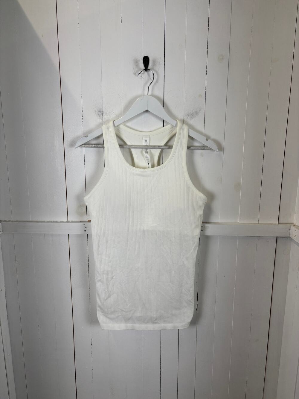 Lululemon White Nylon Tank Top Size 10 Excellent Condition - Picture 1 of 4
